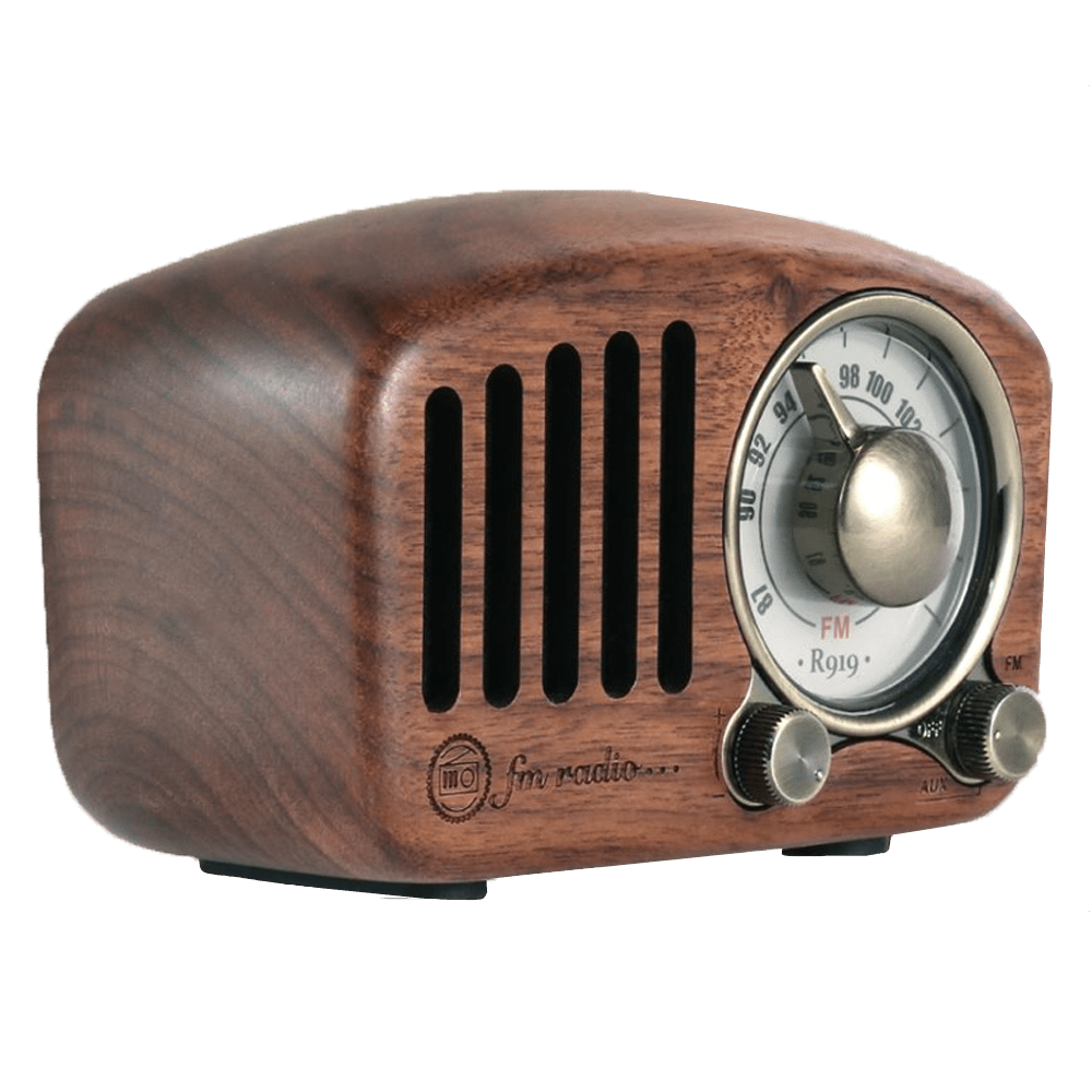 Parlante/radio fm-walnut wood net bluetooth v5.0-115x50x71mm