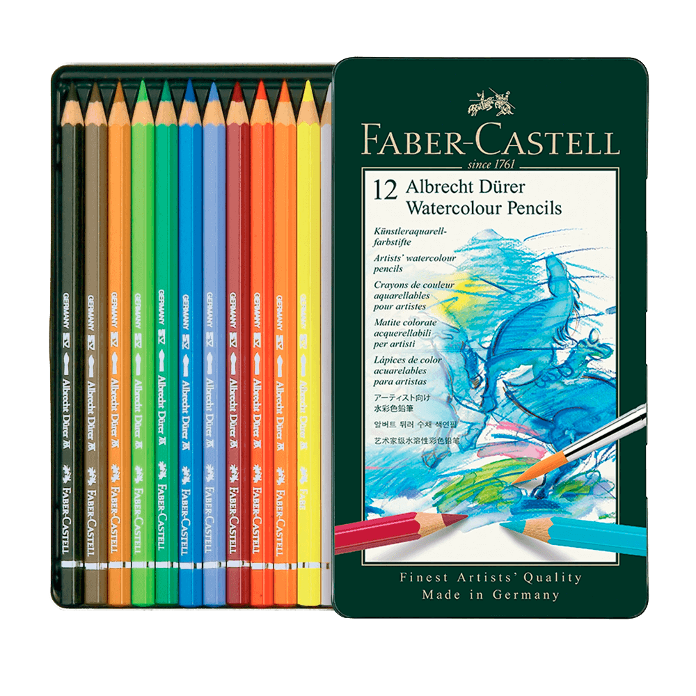 Lápices Acuarelables Faber Castell Albrecht Dürer Caja Metálica - 24 Colores