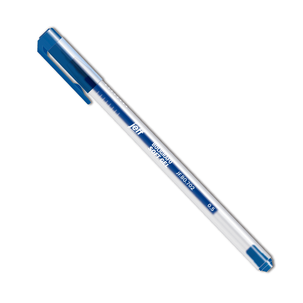 Boligrafo azul gel soft punta fina 0.5mm jeff caja x12