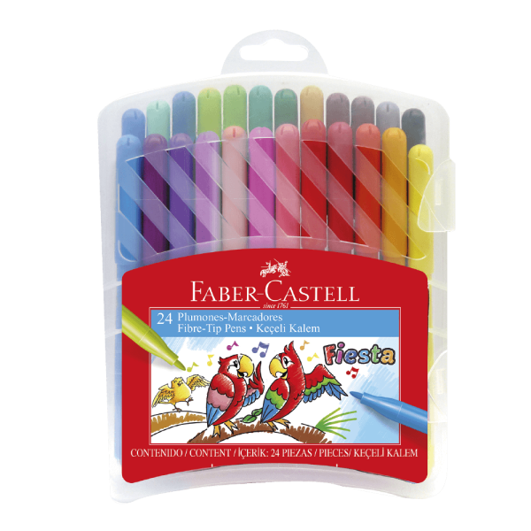 Blíster Kit Faber Castell 12 lápiz colores + 12 marcadores va y viene + 2  Grafito + Borrador + Sacapuntas
