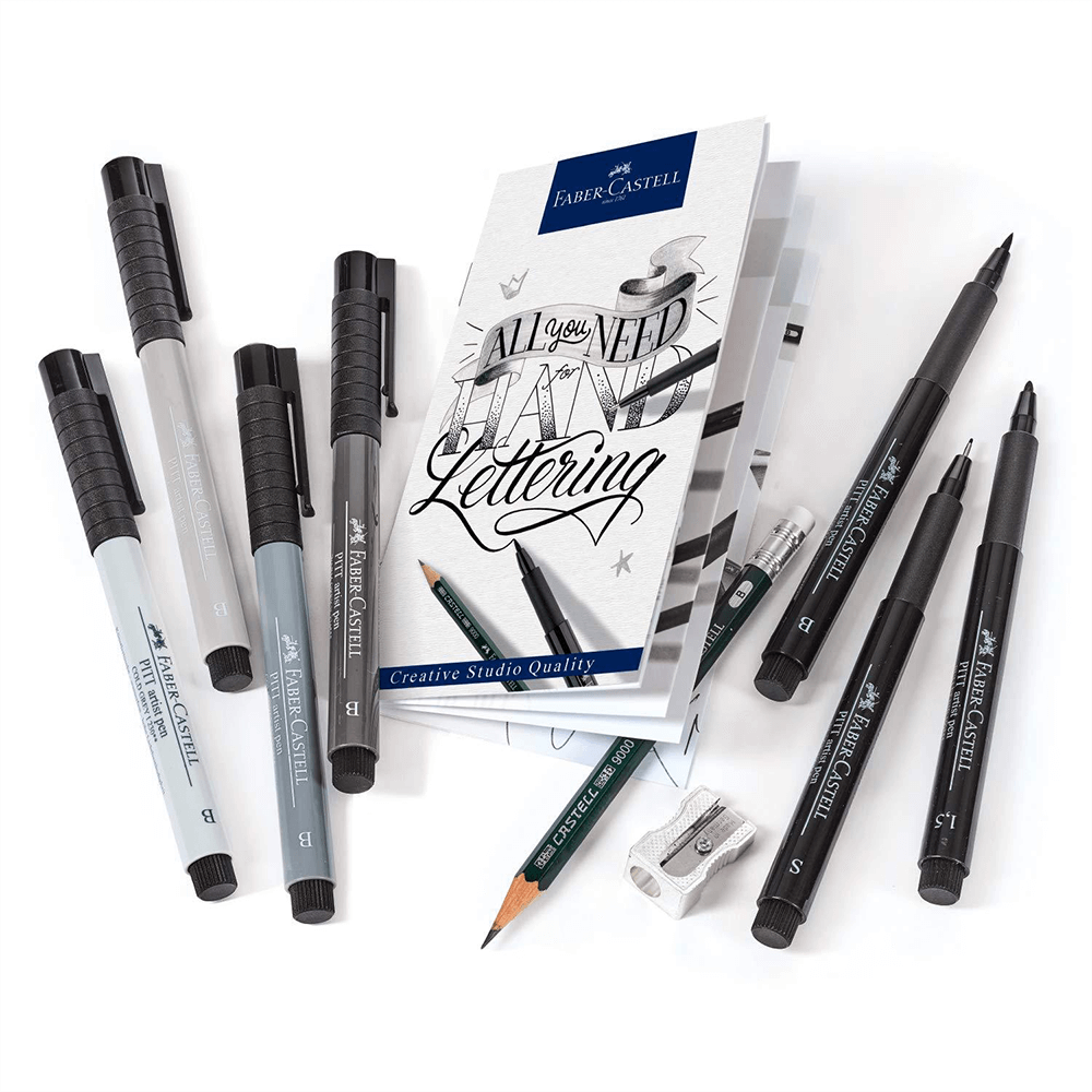 Faber-Castell Kit moderno de caligrafía – Letras y manualidades de  caligrafía para adultos con bolígrafos Pitt Artist – Yaxa Store