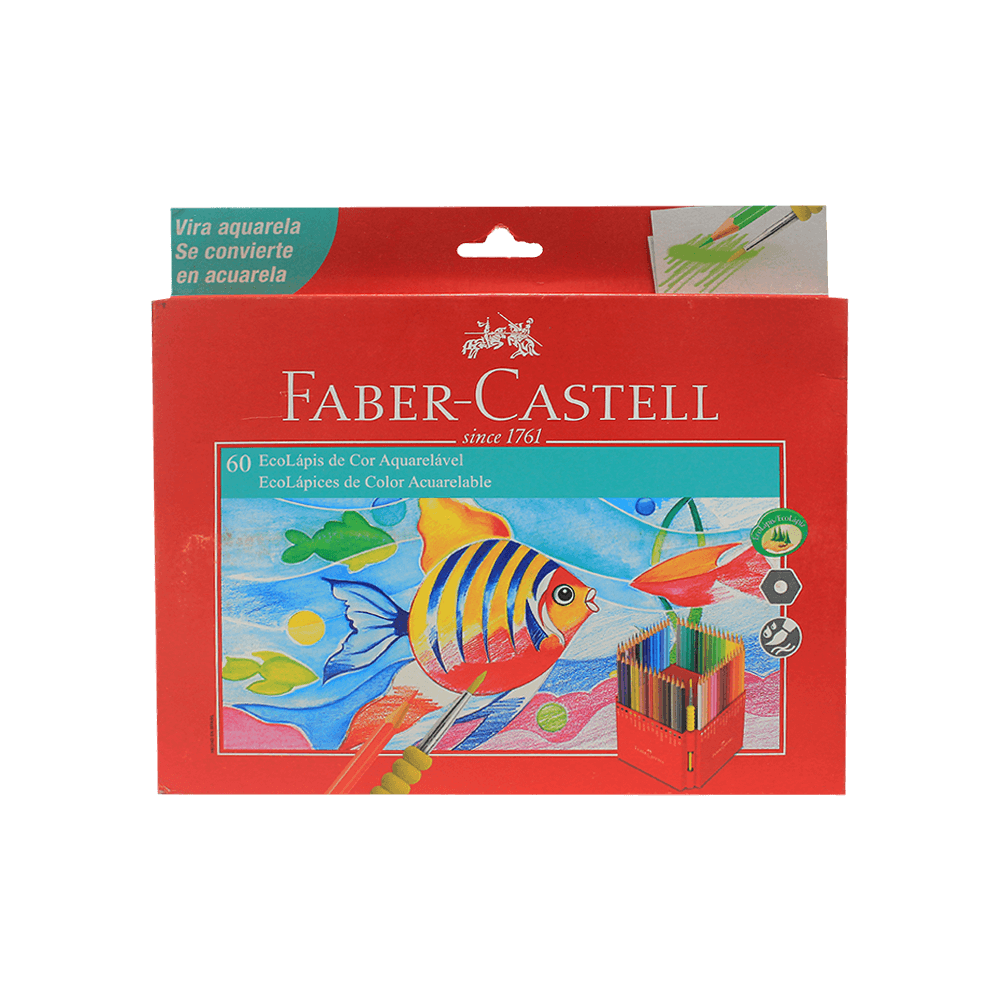 Lápiz Faber Castell 60 colores acuarelables hexagonales