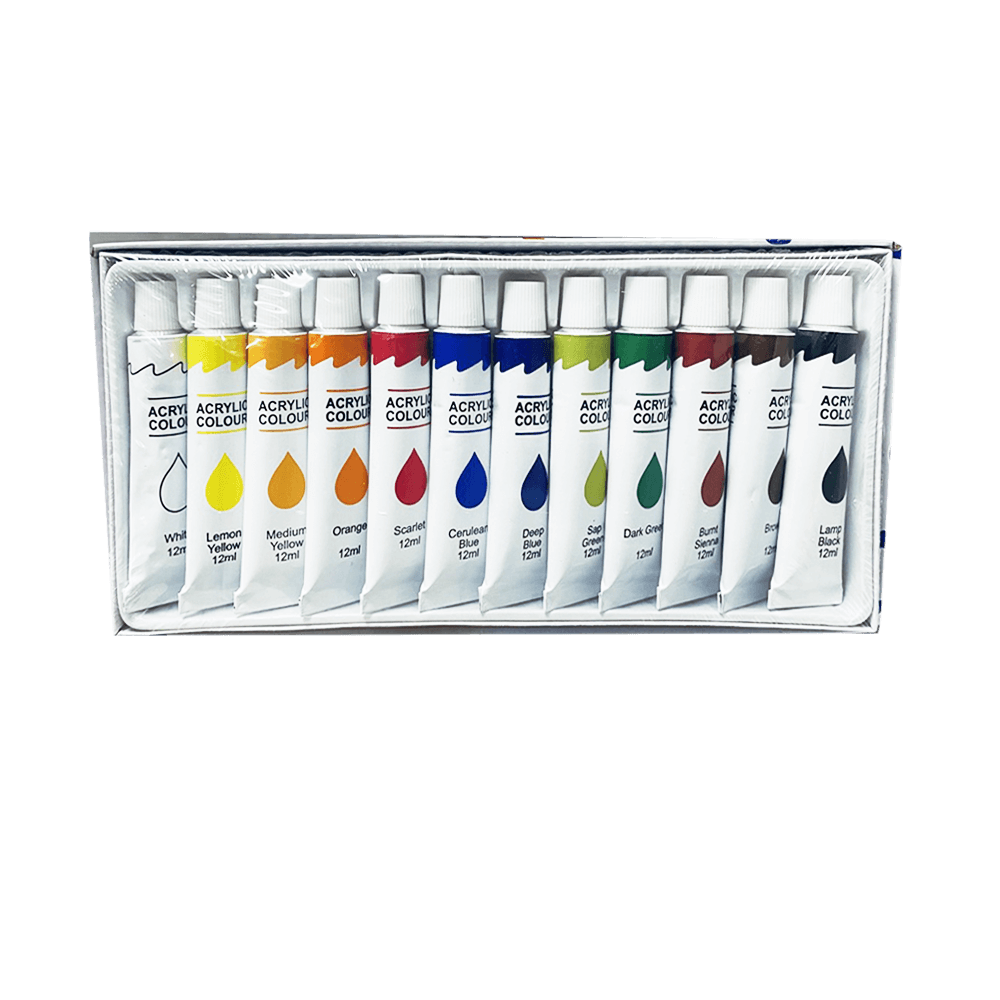 Pintura acrílica 12ml colores surtidos Lancer caja x12 unidades